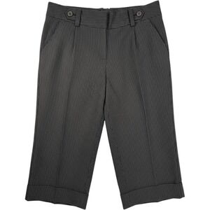 First Option Too 16W Pinstripe Gaucho Pants Y2K Wide Leg Cropped Black Plus Size